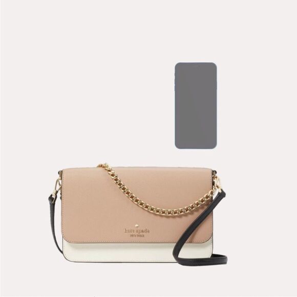 Kate Spade ♠️ Womens Tan Leather Madison Medium Flap Convertible Crossbody NWT - Picture 8 of 8